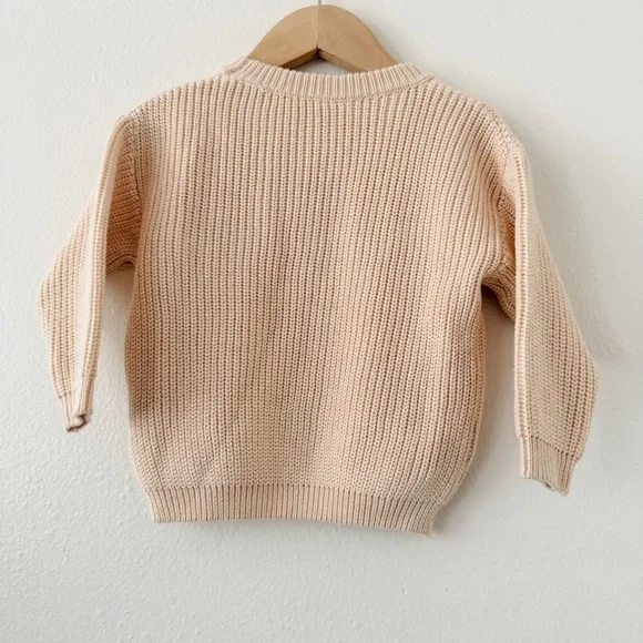 Hand Embroidered Sweater - Paisley Name Cream Pink Floral - Picture 2 of 5